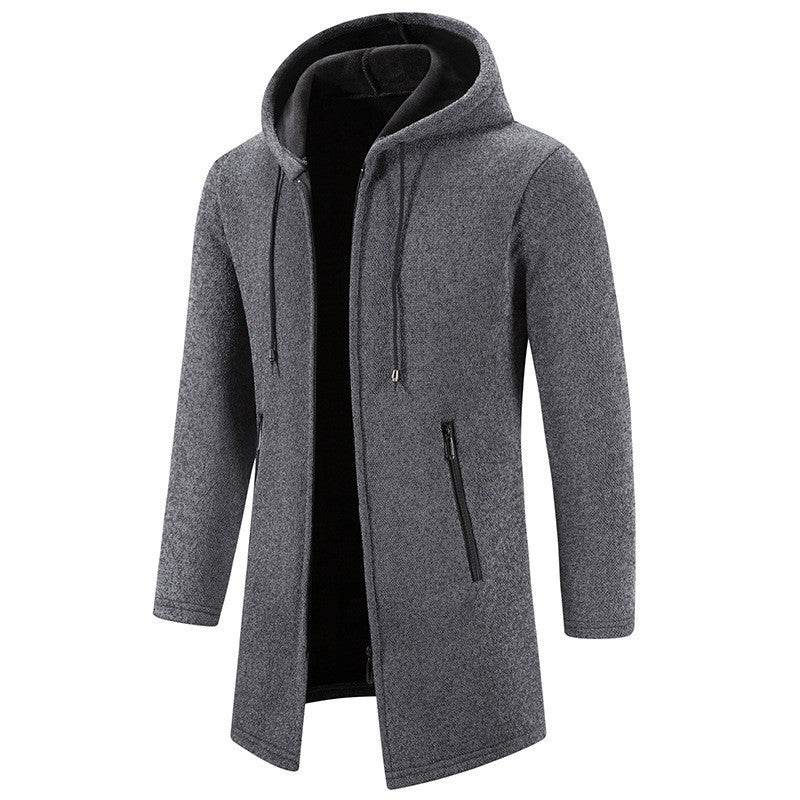 Men's Plus Size Hooded Cardigan - Stylish Zipper Sweater for Comfort - Buy Center