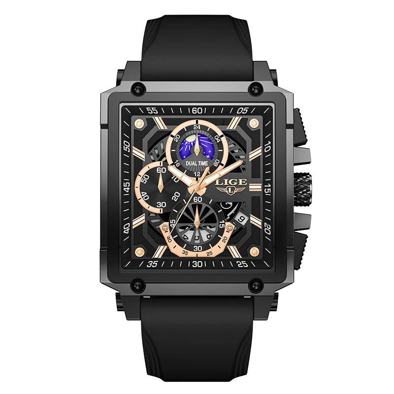 Buy Center Waterproof Quartz Square Watch - Stylish Silicone Band Options - Buy Center