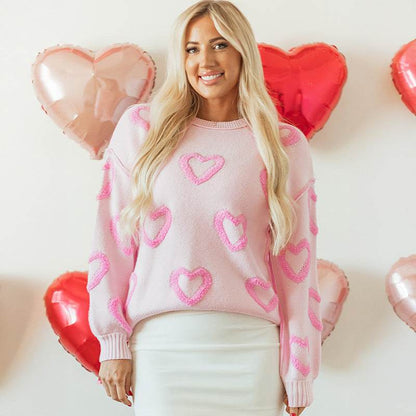 Women's Round Neck Knitted Sweater - Trendy Pullover for All Occasions - Buy Center