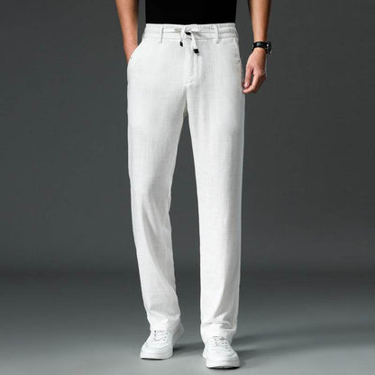 Summer Thin Cotton-Linen Trousers - Breathable Loose-Fit White Pants - Buy Center