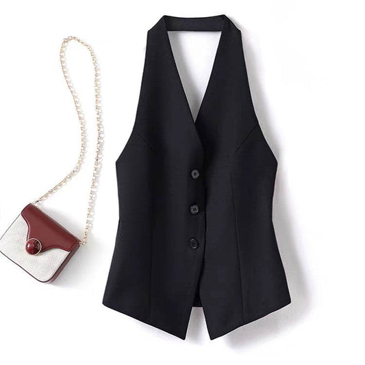 Women's Halter Suit Vest - Sleeveless Style for Modern Commute Fashion - Buy Center