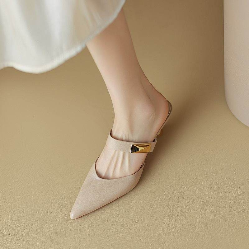 Buycenter Trendy Pointed-Toe Mules - Stylish High Heel Slippers for Women - Buy Center