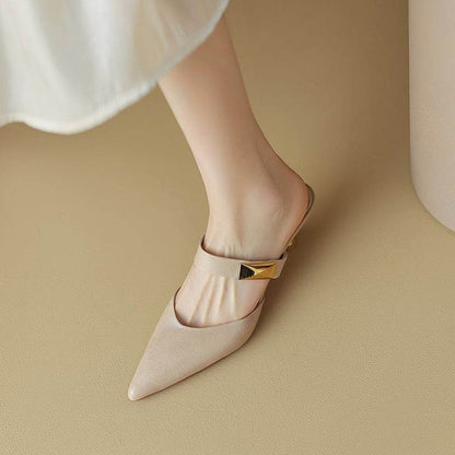 Buycenter Trendy Pointed-Toe Mules - Stylish High Heel Slippers for Women - Buy Center