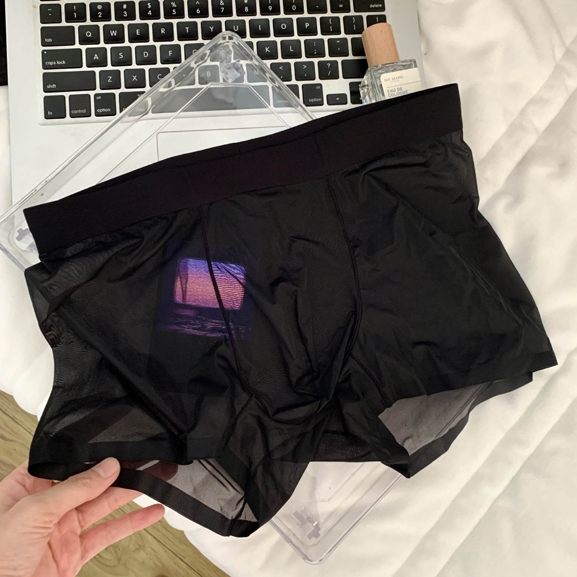 Men's Seamless Ultra-Thin Boxers - 20D Ice Silk, Quick-Drying Comfort - Buy Center