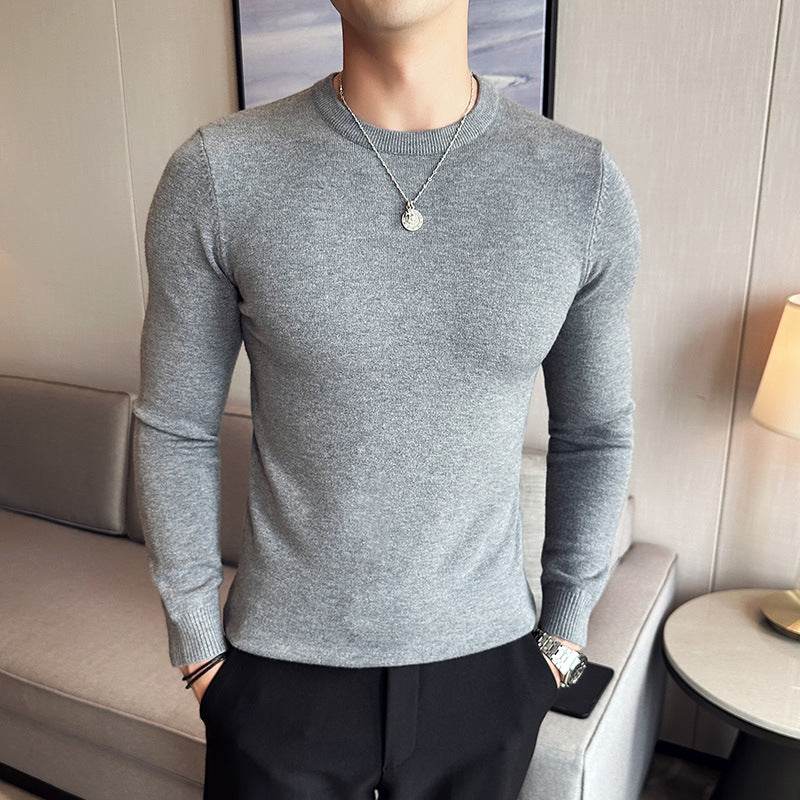 Modal Anti-Pilling Round Neck Sweater for Men - Slim Fit, Work Ready - Buy Center