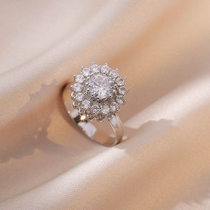 Buy Center Fully Jeweled Loving Heart Ring - Unique Temperamental Style - Buy Center