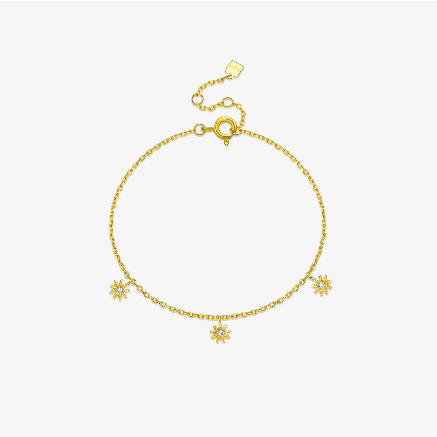 Elegant 925 Silver Flower Bracelet - Stylish Electroplated Design for Women - Buy Center