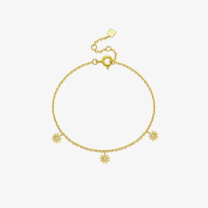 Elegant 925 Silver Flower Bracelet - Stylish Electroplated Design for Women - Buy Center