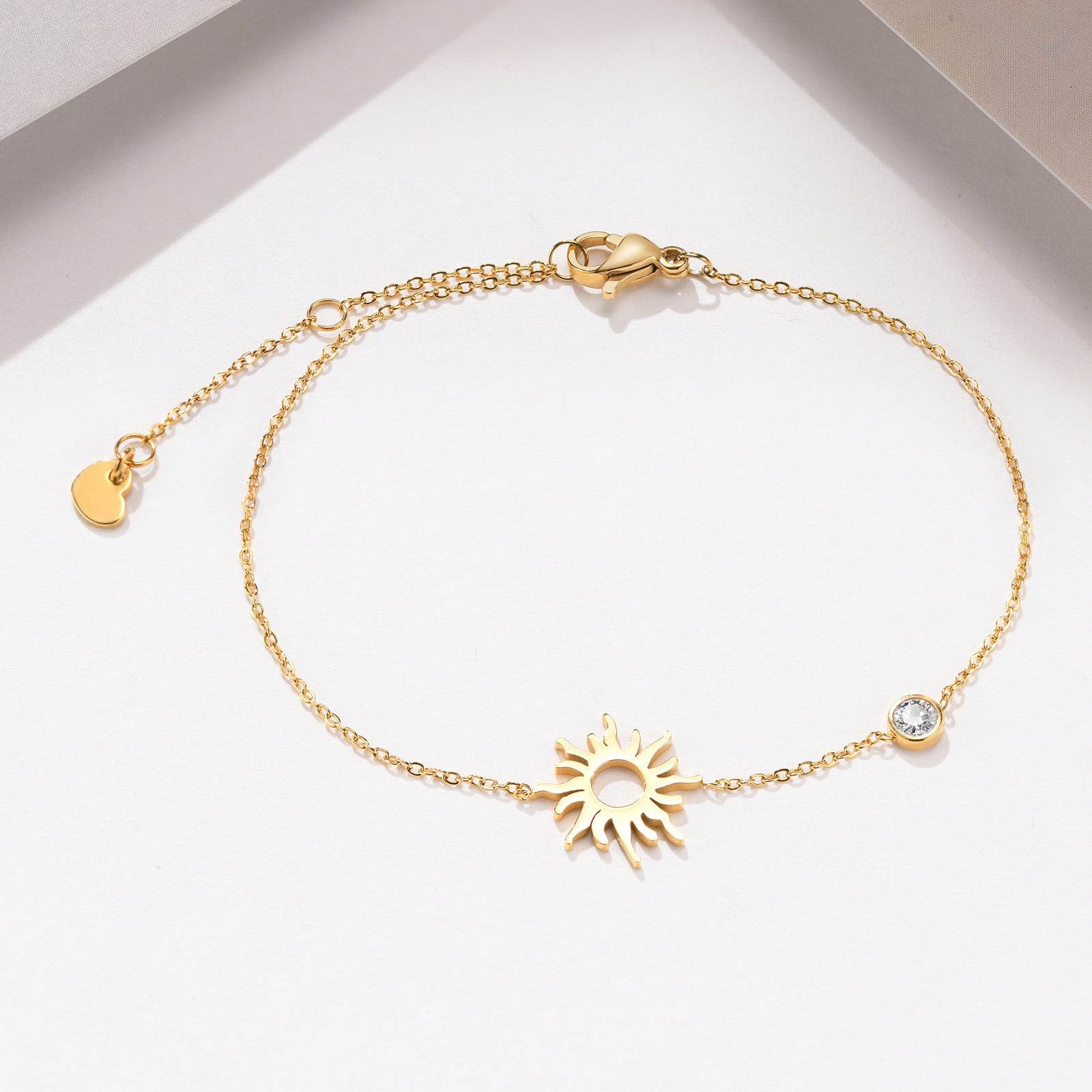 Buy Center Stainless Steel Thin Bracelet - Sun, Moon & Star Design - Buy Center