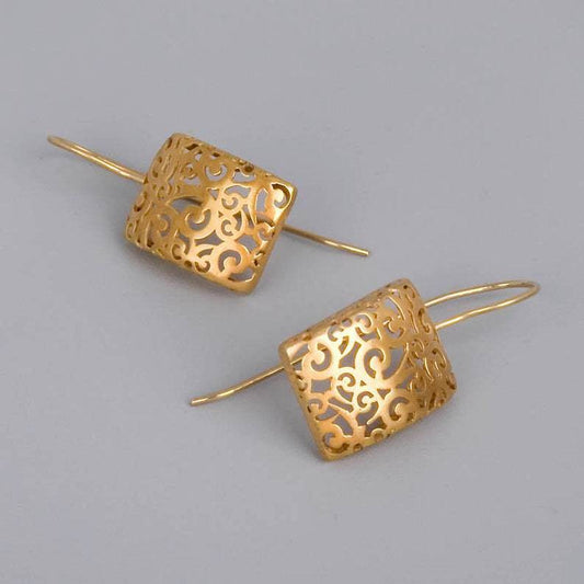 Elegant Hollow Design Alloy Earrings - Premium Gold & Silver Styles - Buy Center