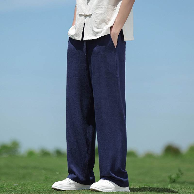 Buycenter Men's Casual Trousers - Loose Straight Fit for Spring & Summer - Buy Center
