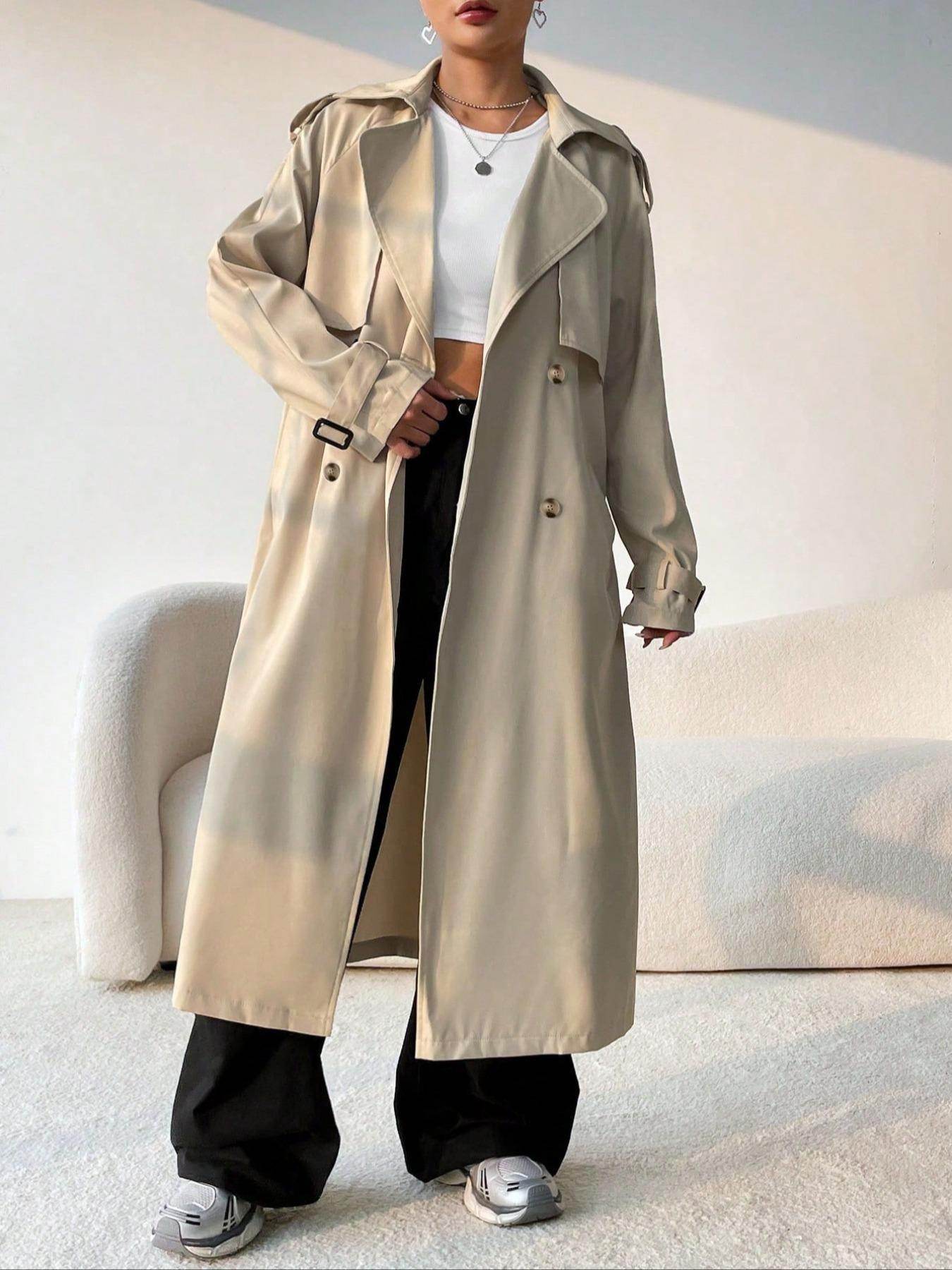 Elegant Khaki Trench Coat for Women - Stylish Casual Layering 2025 - Buy Center