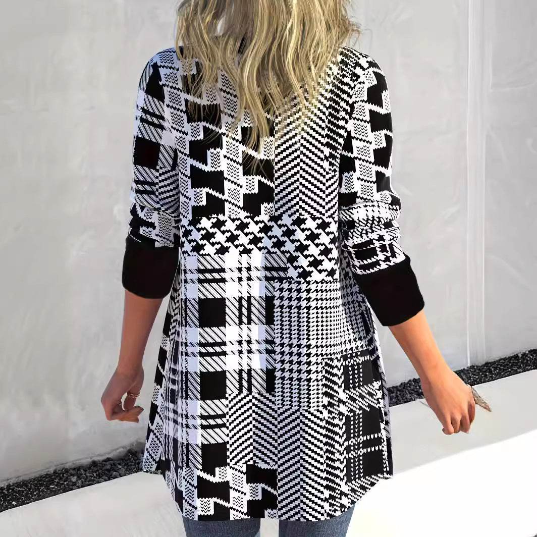 Buycenter Casual Loose Cardigan - Long Sleeve Black Jacket for Women - Buy Center