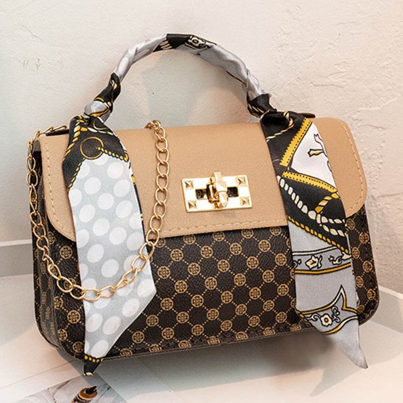 Trendy One-Shoulder PU Tote Bag - Stylish Fashion Scarf Design 2025 - Buy Center