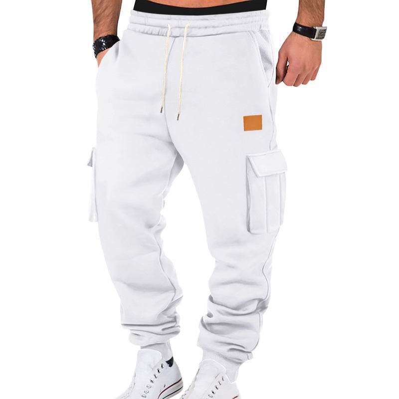 Men's Multi-pocket Cargo Sweatpants - Comfortable Solid Color Options - Buy Center