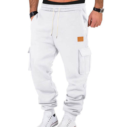 Men's Multi-pocket Cargo Sweatpants - Comfortable Solid Color Options - Buy Center