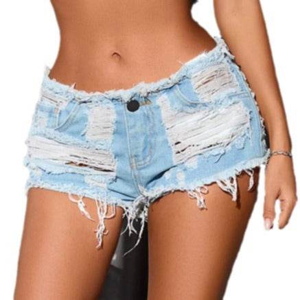 Buycenter Sexy Low Waist Ripped Denim Shorts - Frayed Edge for Women - Buy Center