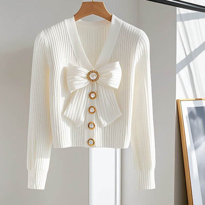 Buycenter Chic White Long-Sleeved Sweater - High-End Casual Fashion - Buy Center