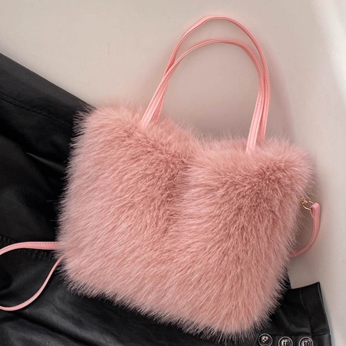 Furry Pearl Crossbody Bag - Plush Handbag in 4 Trendy Colors - Buy Center