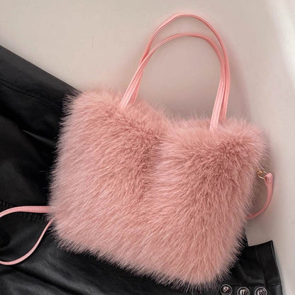 Furry Pearl Crossbody Bag - Plush Handbag in 4 Trendy Colors - Buy Center