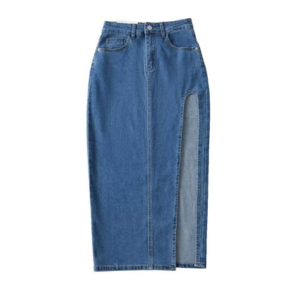 Buycenter Women's Denim Skirt - Fashion Personality, Solid Color Styles - Buy Center