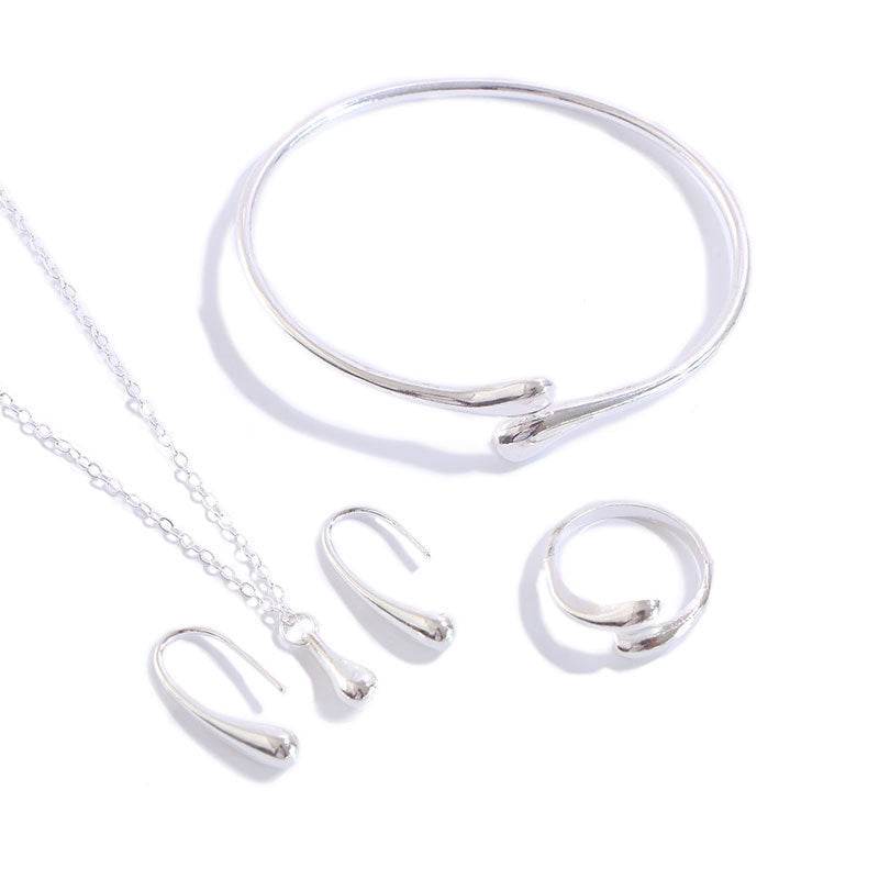 Water Drop Jewelry Set - Fashion Necklace, Earrings, Bracelet & Ring - Buy Center