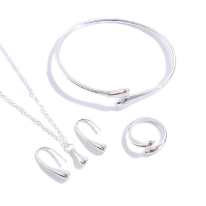 Water Drop Jewelry Set - Fashion Necklace, Earrings, Bracelet & Ring - Buy Center