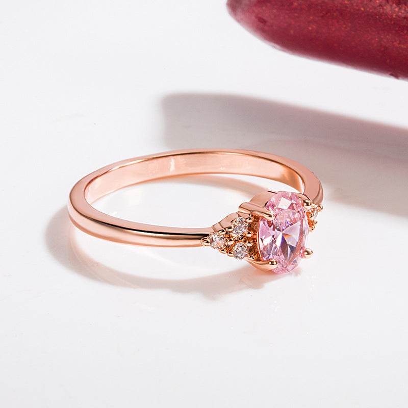 Buy Center Women's Personalized Pink Diamond Ring - Electroplated Gold - Buy Center