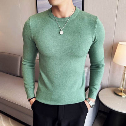 Modal Anti-Pilling Round Neck Sweater for Men - Slim Fit, Work Ready - Buy Center