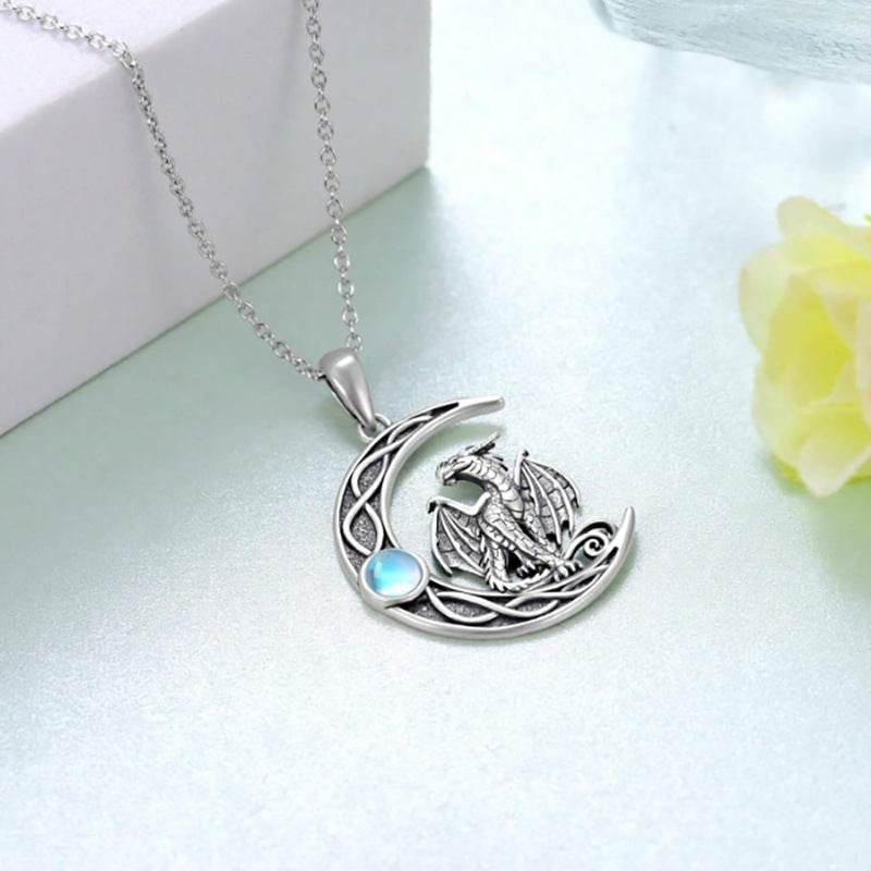Creative Moon Magic Dragon Pendant - Unisex Necklace for Fashion Lovers - Buy Center