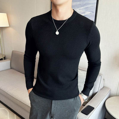 Modal Anti-Pilling Round Neck Sweater for Men - Slim Fit, Work Ready - Buy Center