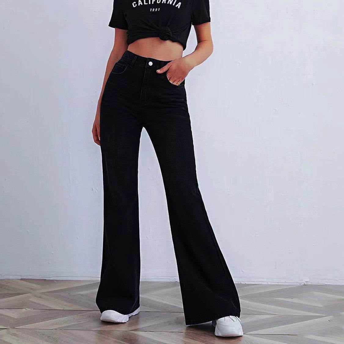 High Waist Wide Leg Jeans - Casual Slim Fit for Retro Style 2025 - Buy Center