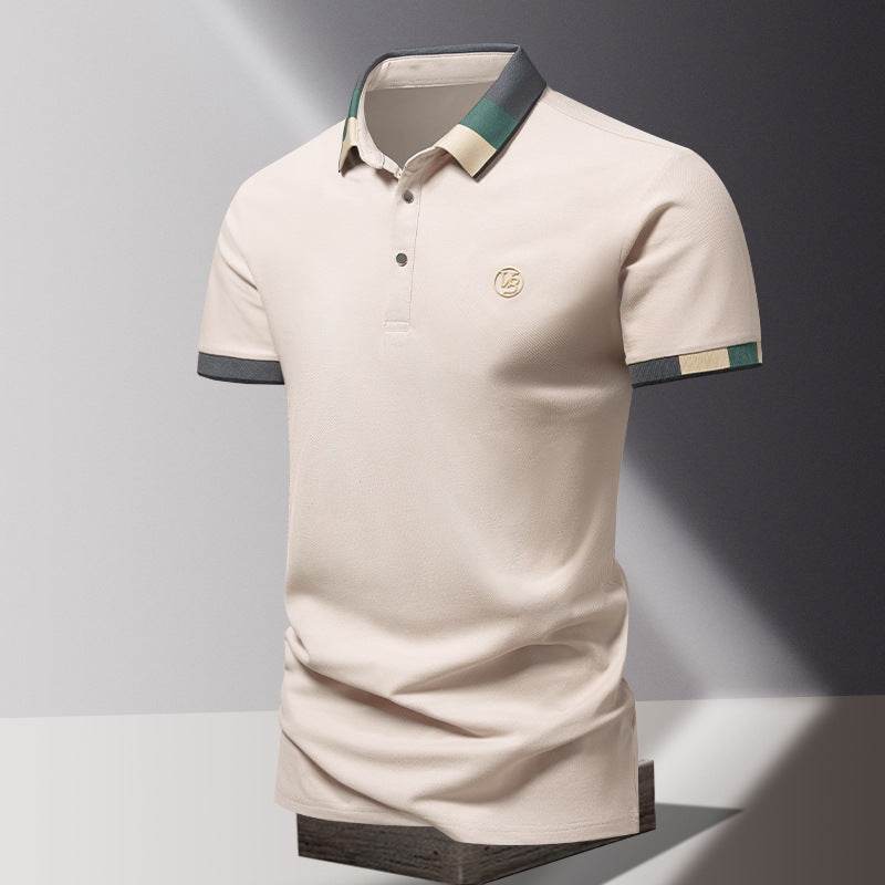 Men's Spring Short Sleeve Lapel Shirt - Stylish Stripes in Various Colors - Buy Center