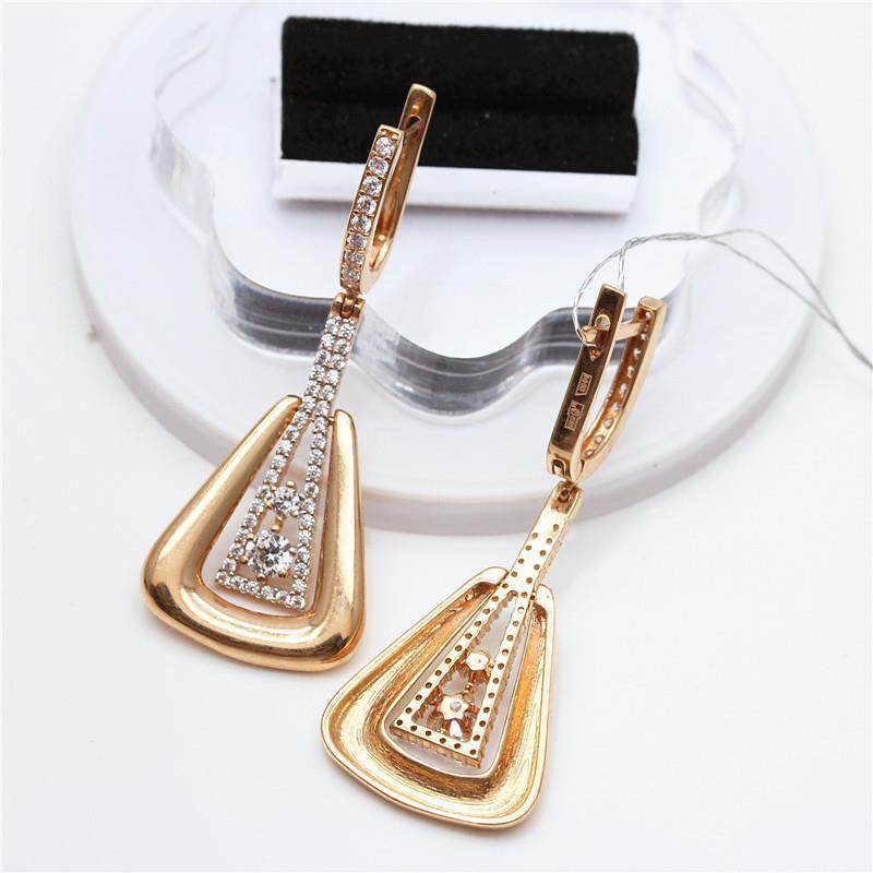 Elegant Rose Gold Plated Zircon Earrings - All-Match Design for Women - Buy Center