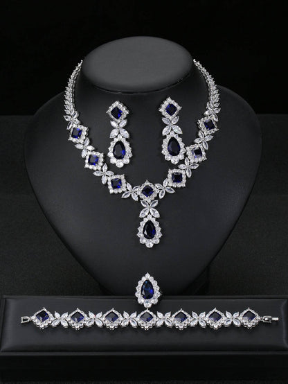 Buy Center European Luxury Zircon Jewelry Set - Necklace, Earrings, Ring - Buy Center