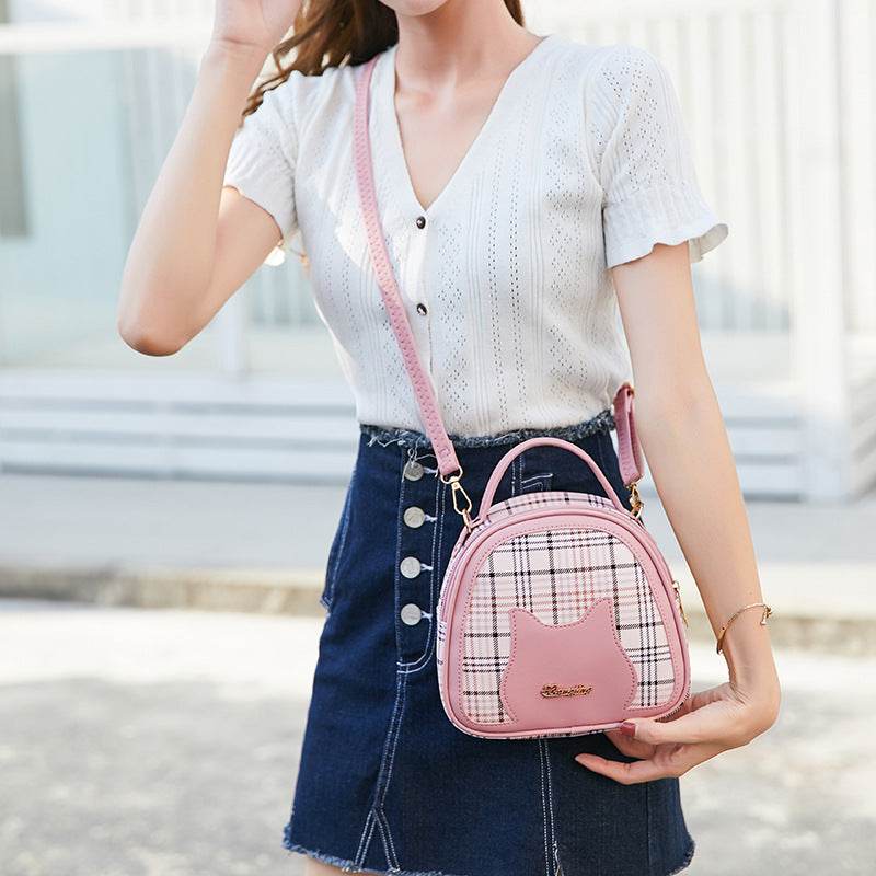 Women's Cat Pattern Shoulder Bag - Stylish Checks, Chic Colors 2025 - Buy Center