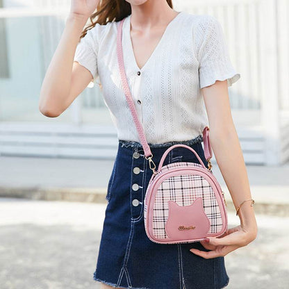 Women's Cat Pattern Shoulder Bag - Stylish Checks, Chic Colors 2025 - Buy Center