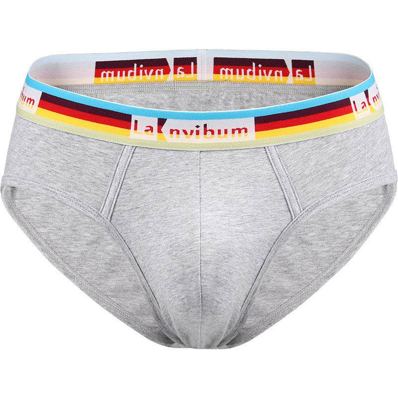 Rainbow Rubber Band Cotton Briefs - Stylish Mid Waist, Solid Colors - Buy Center