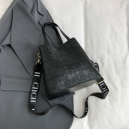 Buycenter Retro One-Shoulder Bucket Bag - Solid Color, Fashionable Design - Buy Center