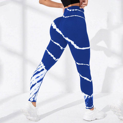 Buycenter Tie-Dye Stripes Yoga Pants – Seamless, Hip Lifting Sport Wear - Buy Center