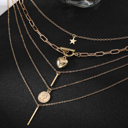 Personalized Multi-layer Twin Necklace - Trendy Retro Style for Women - Buy Center
