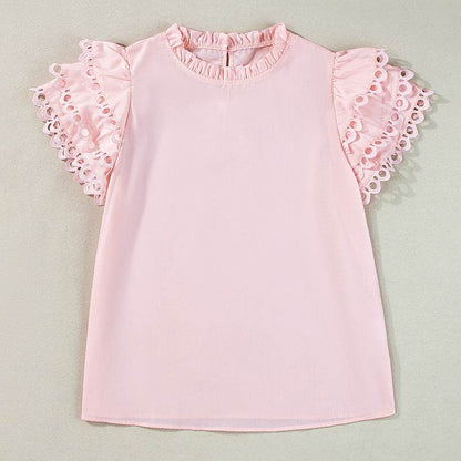 Buycenter Women's Three-Quarter Sleeve Blazer - Ruffled Lace Styles - Buy Center