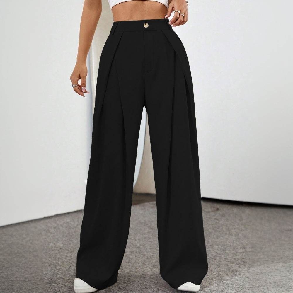 Commute Style High Waist Wide Leg Pants - Chic Gray, Comfortable Fit - Buy Center
