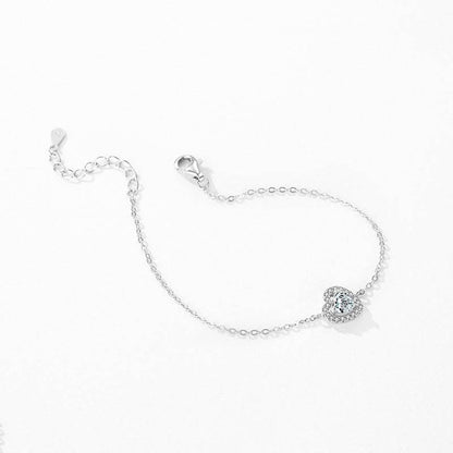 Buy Center Women's S925 Silver Heart Bracelet with Artificial Diamond Accent - Buy Center