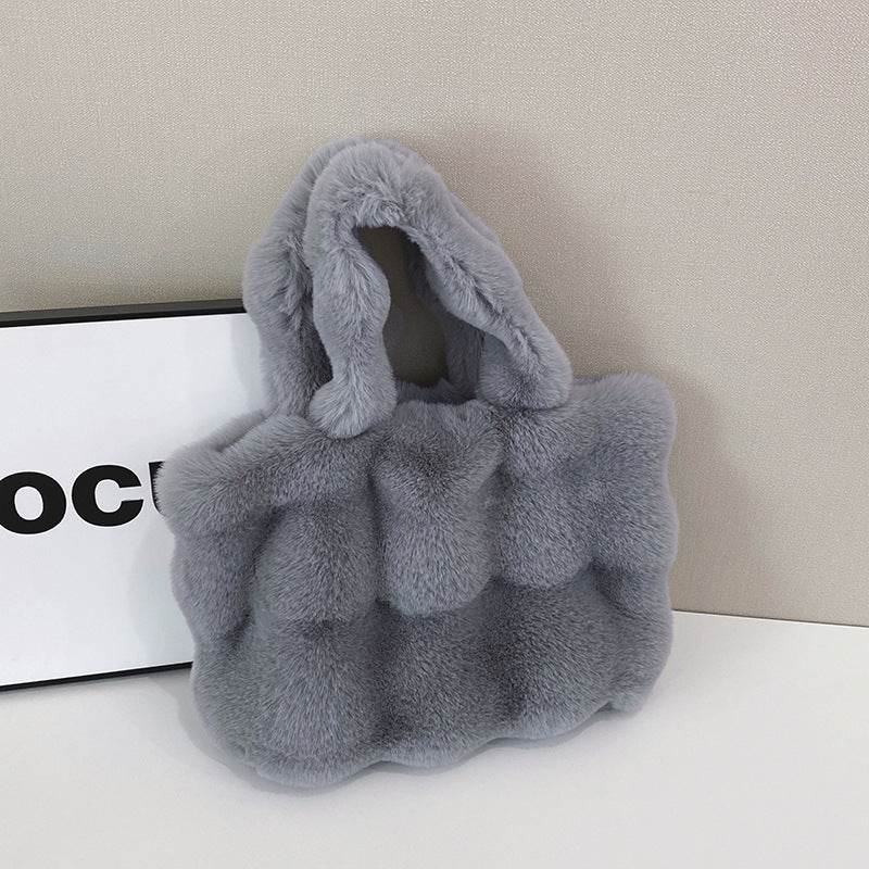 Ladies Plush Tote Bag - Stylish Large Capacity Shoulder Bag 2025 - Buy Center