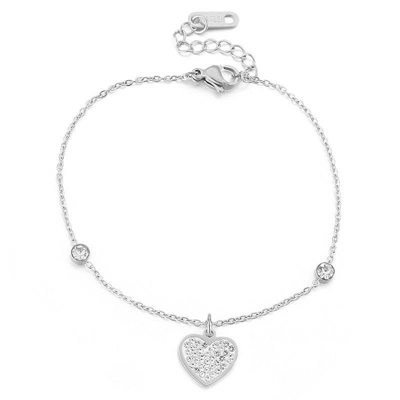 Buy Center Women's Love Heart Bracelet - Stylish Stainless Steel Design - Buy Center