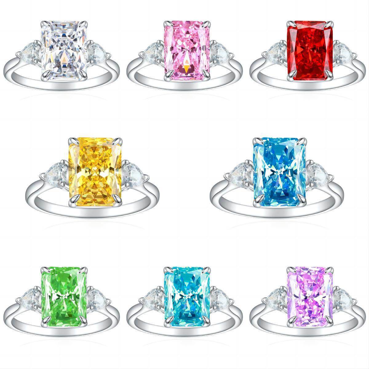 Buycenter S925 Colorful Rhinestone Ring - Stylish Women's Jewelry - Buy Center
