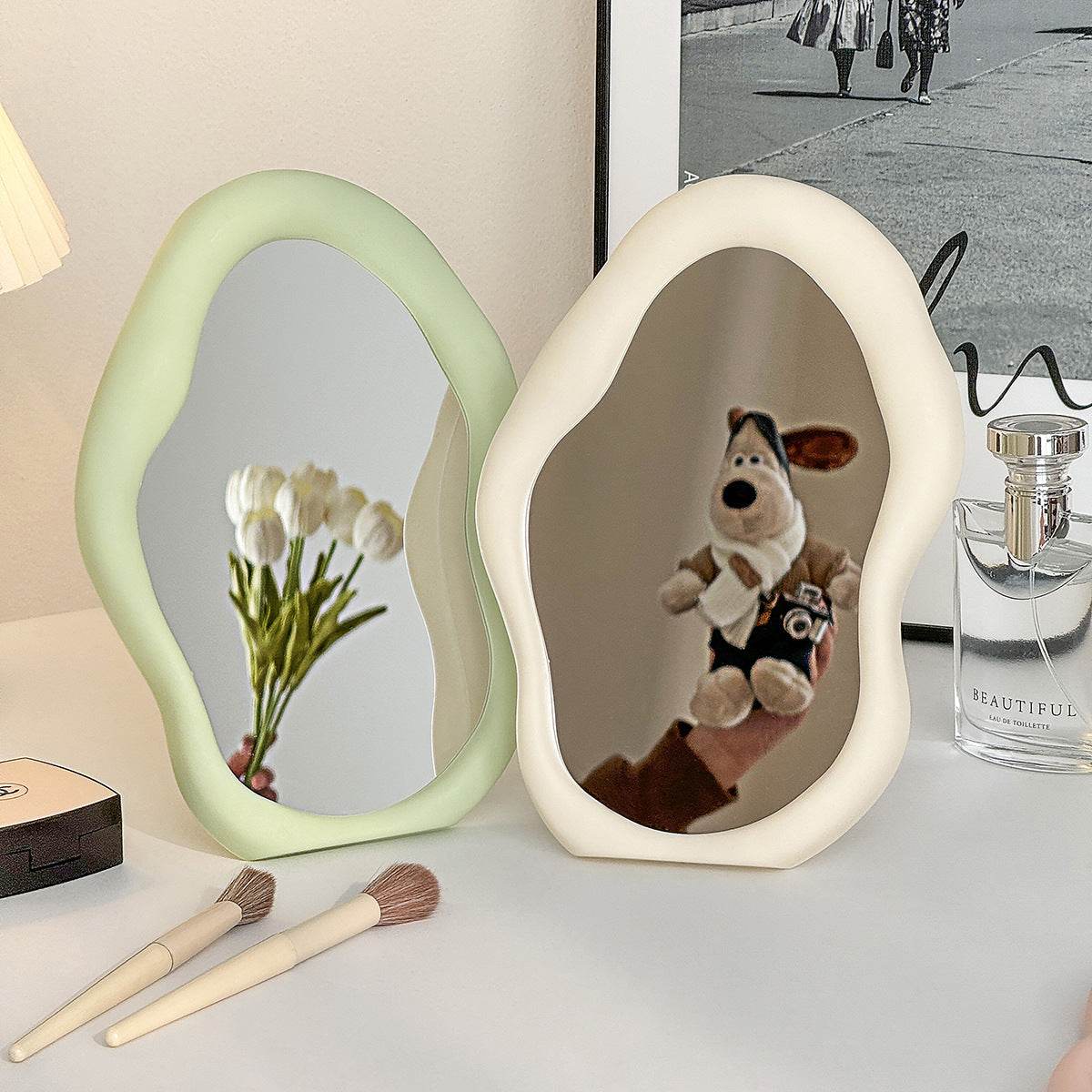 Cute Cloud Makeup Mirror - Irregular Design for Stylish Dorm Use - Buy Center