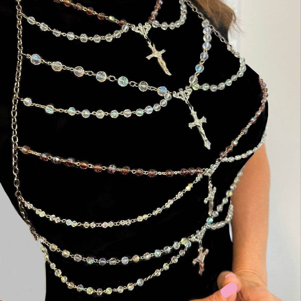 Multi-Layer Necklace & Bracelet Set - Elegant Stainless Steel Love Pendant - Buy Center