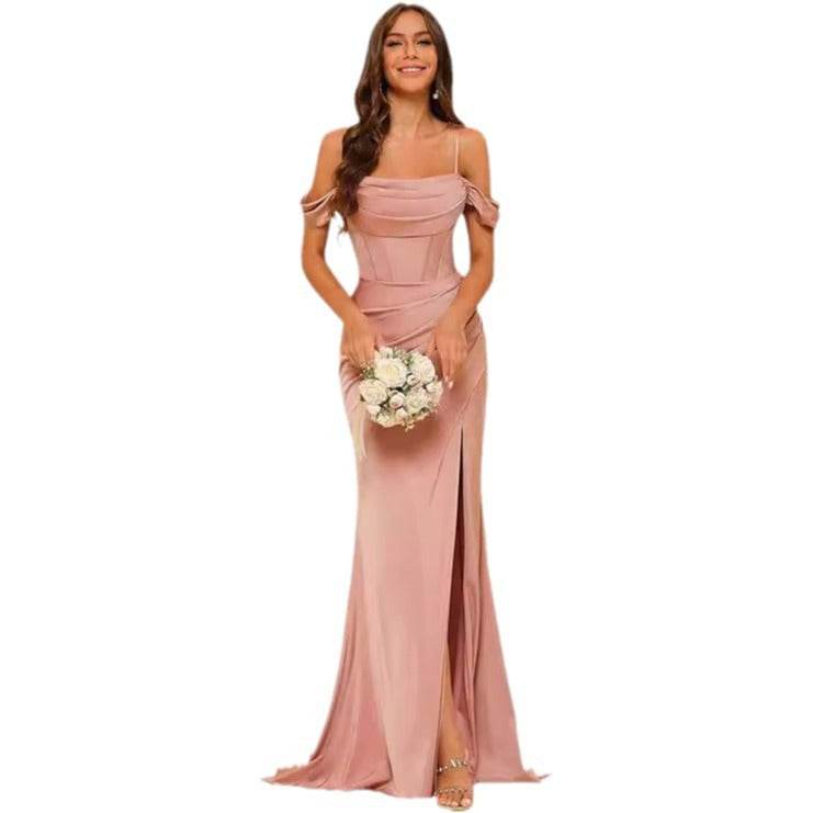 Buycenter Off-the-shoulder Satin Ball Gown - Dusty Rose & More Colors - Buy Center